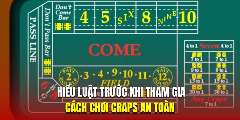 Hiểu luật trước khi tham gia là cách chơi Craps an toàn 