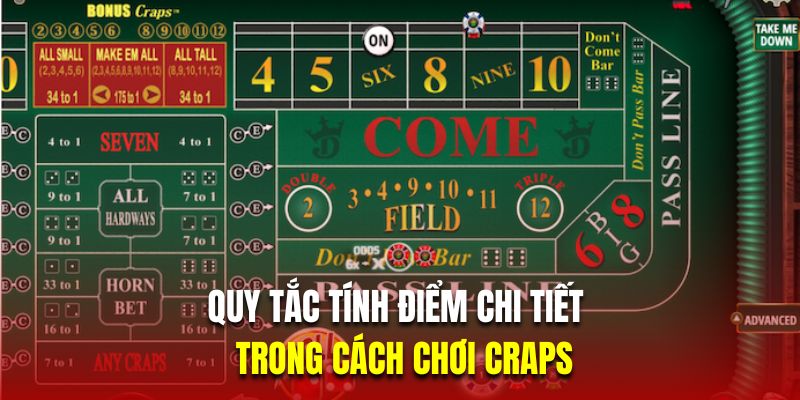 Quy tắc tính điểm chi tiết trong cách chơi Craps